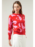 Minka Abstract Crew Neck Sweater