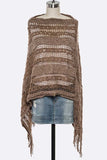 Loose Knit Fringe Poncho