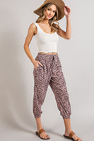 Animal Print Mauve Jogger Pants