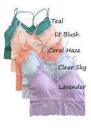 Ribbed Lace Bralette-Asst Colors