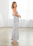 Mila Printed Lace Insert Spaghetti Strap Maxi Dress