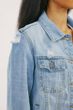 Zara Distressed Light Denim Jacket