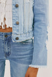 Zara Distressed Light Denim Jacket