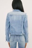 Zara Distressed Light Denim Jacket