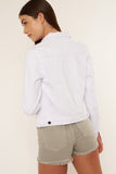 Zeena Distressed White Denim Jacket