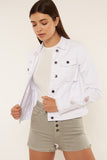 Zeena Distressed White Denim Jacket