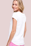 Eva U-Neck Textured Short Sleeve Top