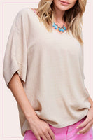 Nylah Oversized V-Neck Short Sleeved Top