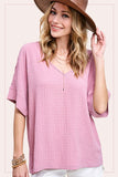 Nylah Oversized V-Neck Short Sleeved Top