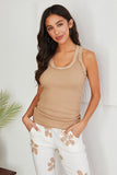 Elouise Solid Rib Tank Top with Sequin Trim