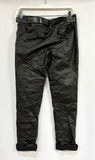 PU Coated Black Crinkle Jogger