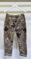 Nora Garden Leaves Print Mocha Crinkle Jogger