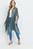 Glittered Fringed Open Cardigan