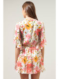 Maldonado Floral Bell Sleeve Mini Dress