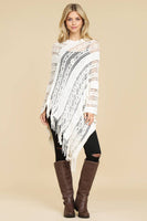 Crochet Native Pattern Poncho-Asst