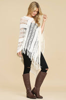 Crochet Native Pattern Poncho-Asst