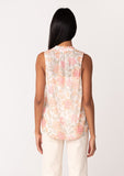 Shelly Sheer Floral Button Front Tank Top