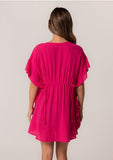 Josie Embroidered Ruffle Sleeve Caftan Dress