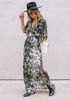 Diamond Kimono Sleeve Maxi Dress