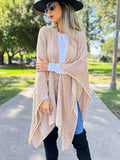 Taupe Lace Knit Soft Shawl Cardigan