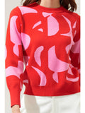 Minka Abstract Crew Neck Sweater