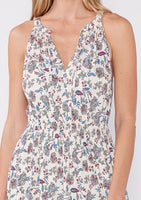 Joey Floral Sleeveless Tie Neck Smocked Mini Dress