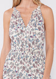 Joey Floral Sleeveless Tie Neck Smocked Mini Dress