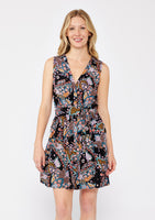 Joy Sleeveless Button Down Belted Mini Dress