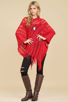 Crochet Native Pattern Poncho-Asst