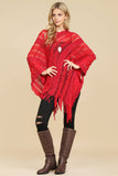 Crochet Native Pattern Poncho-Asst