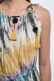 Bali Tie Dye Festival Maxi Dress with Tassels