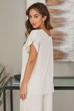 Eileen Drop Shoulder Beige Top