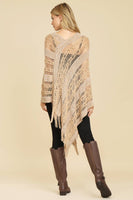 Crochet Native Pattern Poncho-Asst