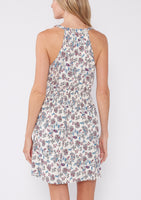 Joey Floral Sleeveless Tie Neck Smocked Mini Dress