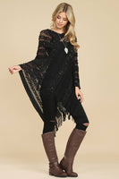 Crochet Native Pattern Poncho-Asst