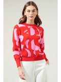 Minka Abstract Crew Neck Sweater
