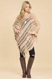 Crochet Native Pattern Poncho-Asst