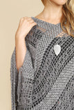 Crochet Native Pattern Sparkle Poncho-Asst Colors