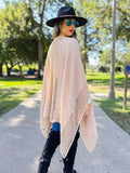 Taupe Lace Knit Soft Shawl Cardigan