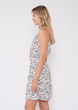 Joey Floral Sleeveless Tie Neck Smocked Mini Dress