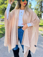 Taupe Lace Knit Soft Shawl Cardigan