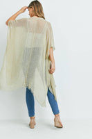 Glittered Fringed Open Cardigan