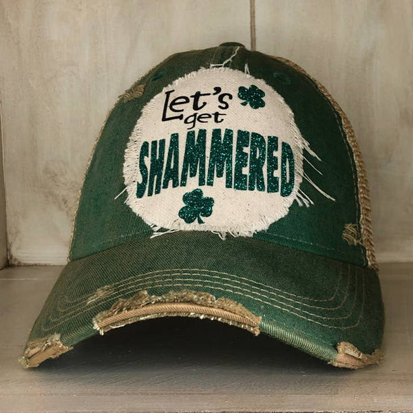 Let's Get Shammered Distressed Ball Cap