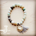 Frosted Amazonite with Tassel and Coin