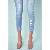 KanCan Bianca Mid Rise Destroyed Ankle Denim Skinny Jeans