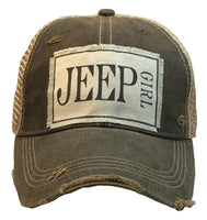 Jeep Girl Distressed Trucker Cap