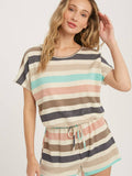 Carly Multi Color Striped Romper