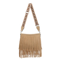 Sadie Suede Fringe Crossbody with Guitar Strap