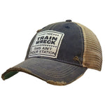 Hey There Train Wreck Distressed Ball Cap