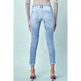 KanCan Bianca Mid Rise Destroyed Ankle Denim Skinny Jeans